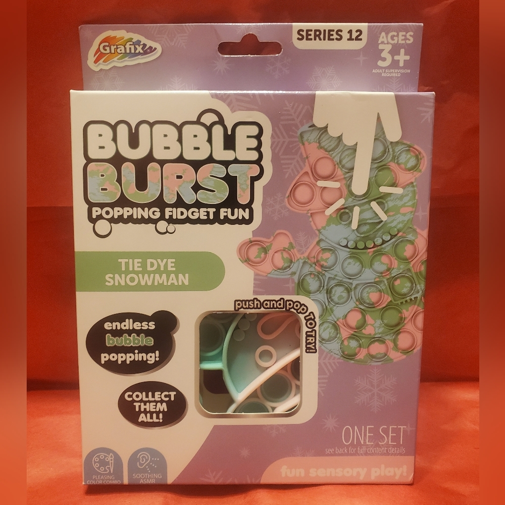 NIB Tie Dye Snowman Bubble Burst popping fidget